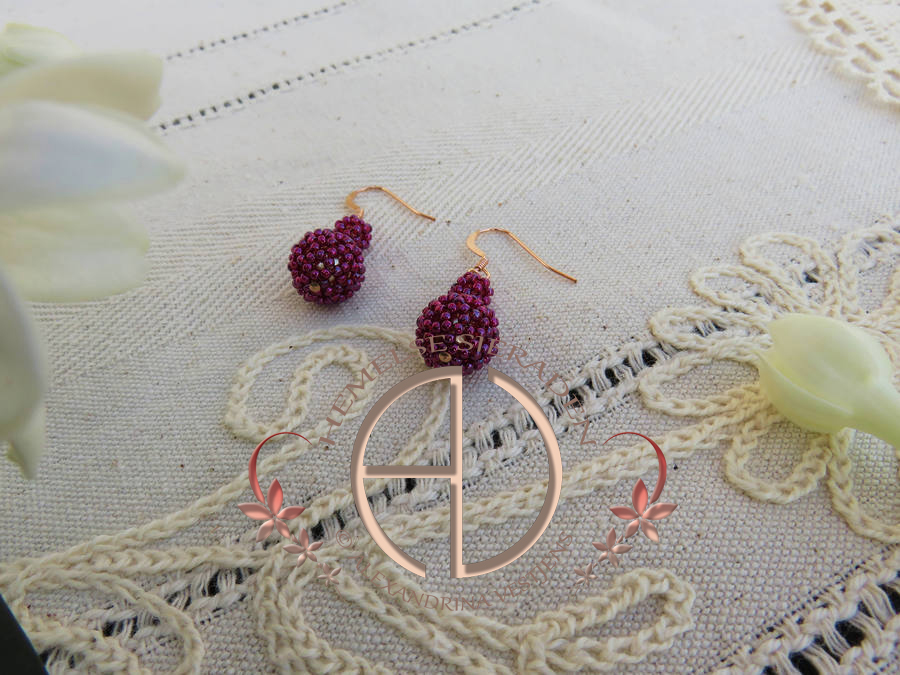 Lisandrinalijn oorbellen bruiloft craberry2
