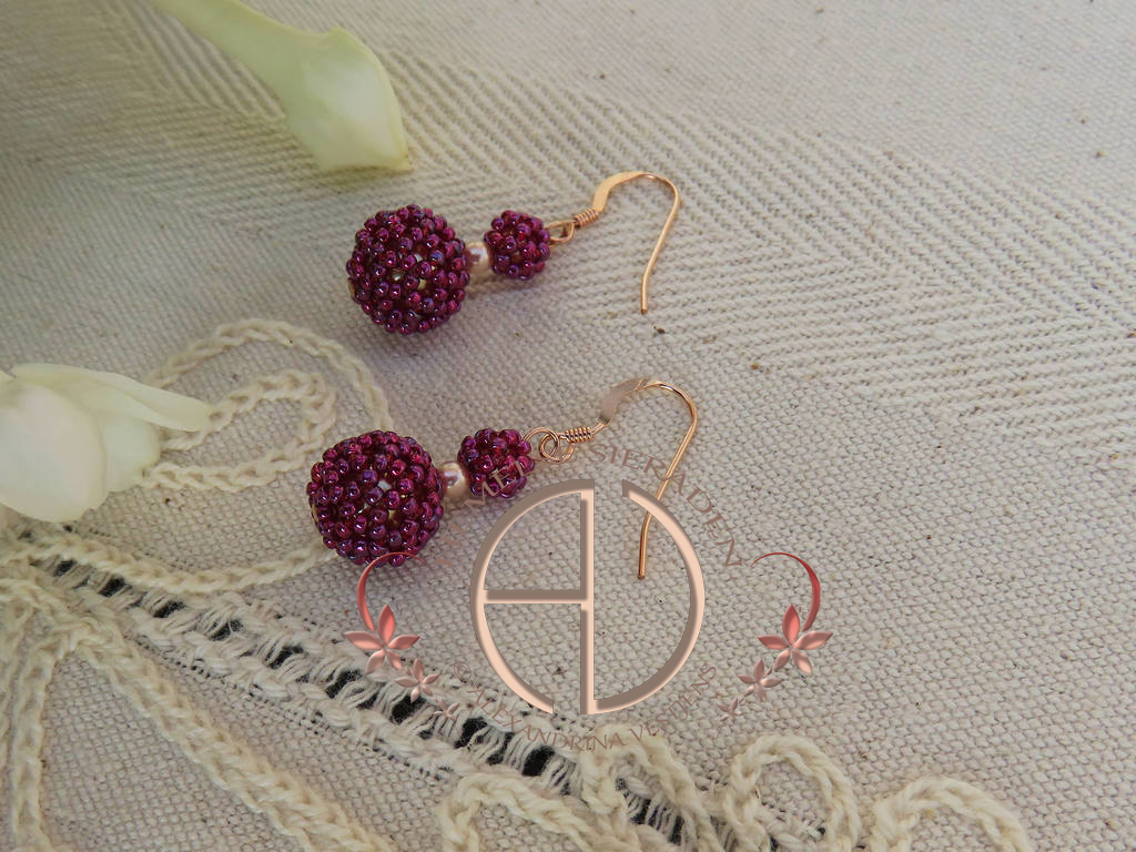 Lisandrinalijn oorbellen bruiloft craberry3